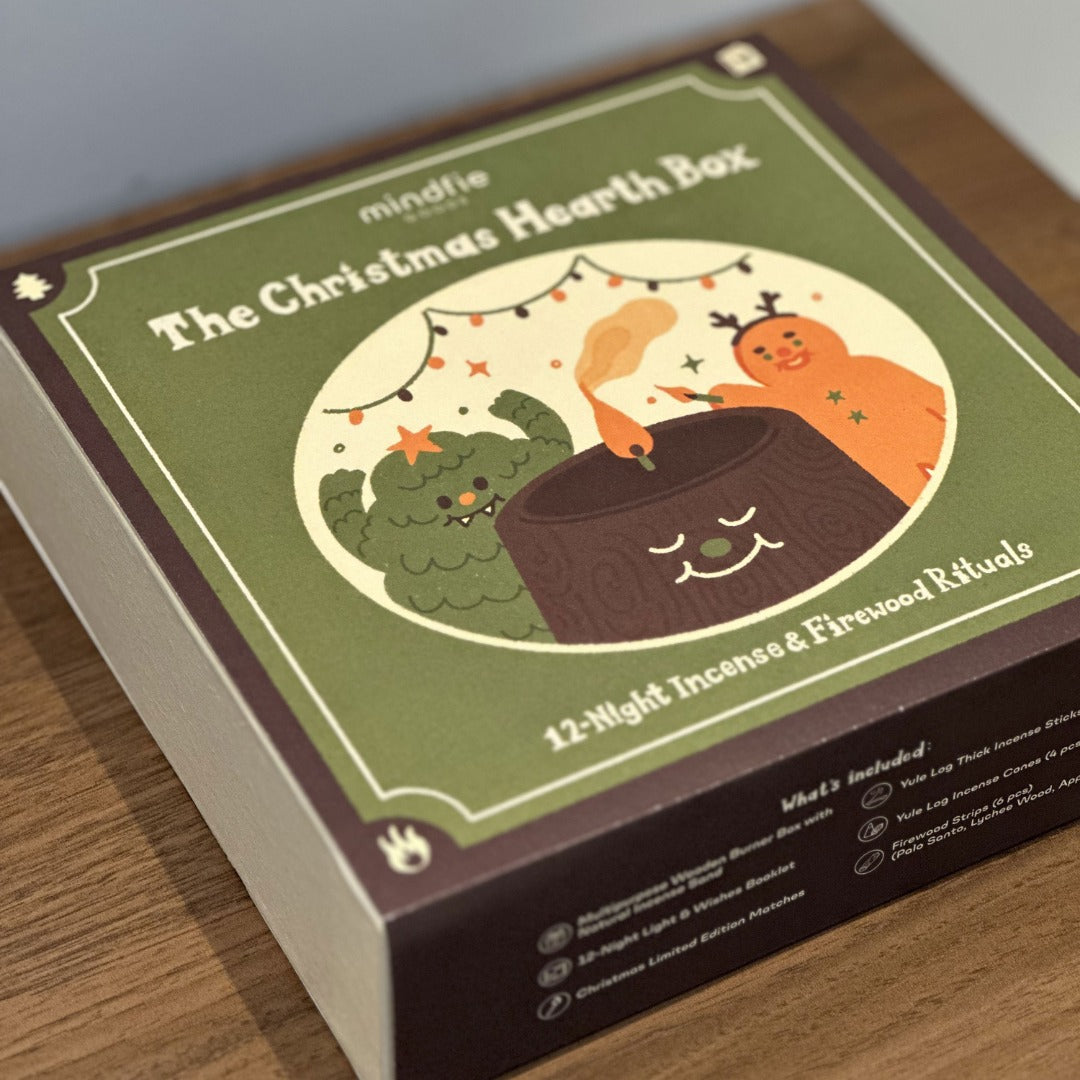 【2026 聖誕限定】The Christmas Hearth Box 聖誕柴火香氛禮盒｜多功能木質香爐・天然植物線香禮盒・聖誕禮物推薦