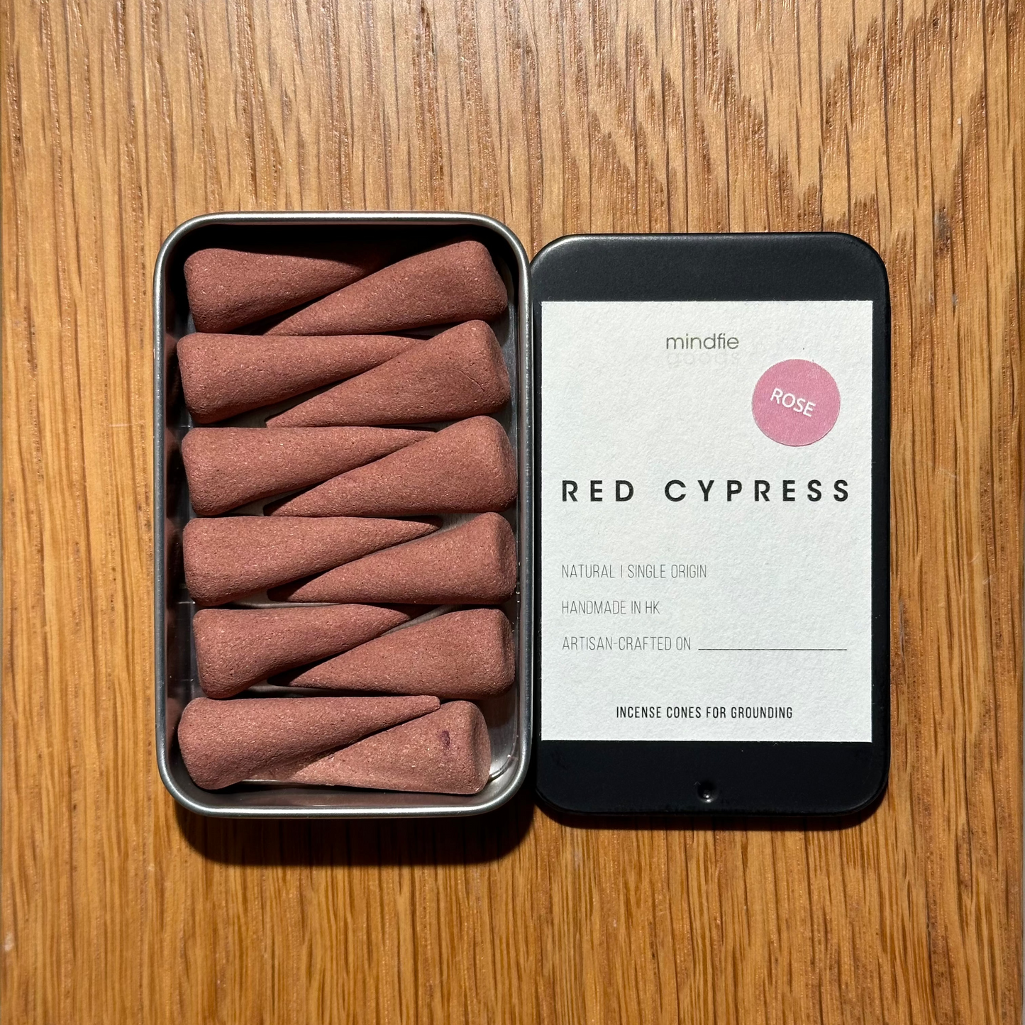 【紅檜木x玫瑰】手工塔香 Red Cypress x Rose Incense Cone